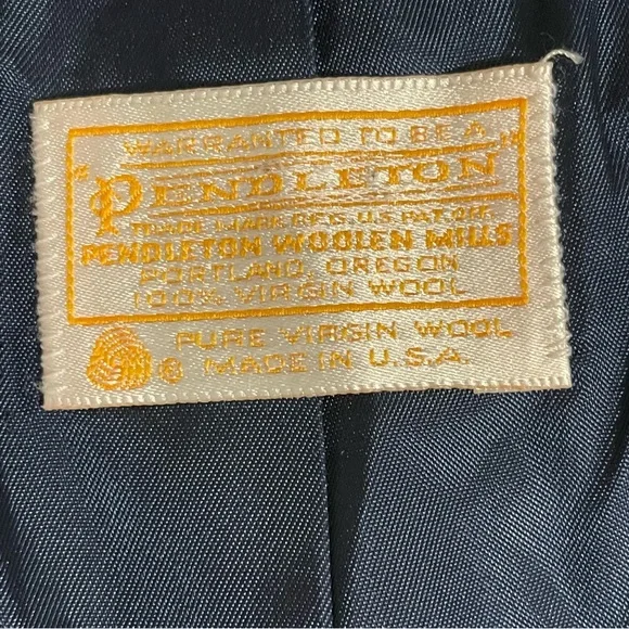 Pendleton Vintage ‘80’s Green Navy Tartan Plaid 100% Virgin Wool Blazer Jacket - Picture 9 of 14